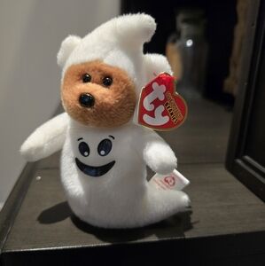 NEW Ty Beanie Ghost Bear Sheetsies stuffed toy 2008